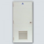 ประตูเหล็กเจาะช่องเกร็ดเล็ก Steel door with louver (bottom door) - 