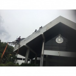 Roofing by the roof.