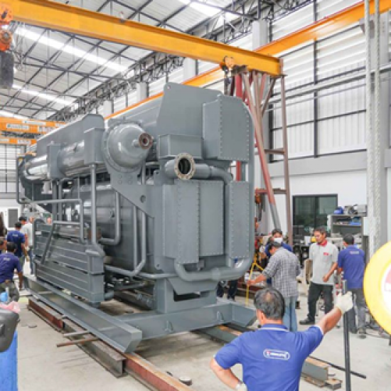 ติดตั้งเครื่องชิลเลอร์ทำน้ำเย็น ABSOLUTE Absorption Chiller  ผลิตเครื่องทำความเย็นแบบดูดซึมABSOLUTE Absorption Chiller  Absorption Chiller พร้อมระบบ Online Monitoring 